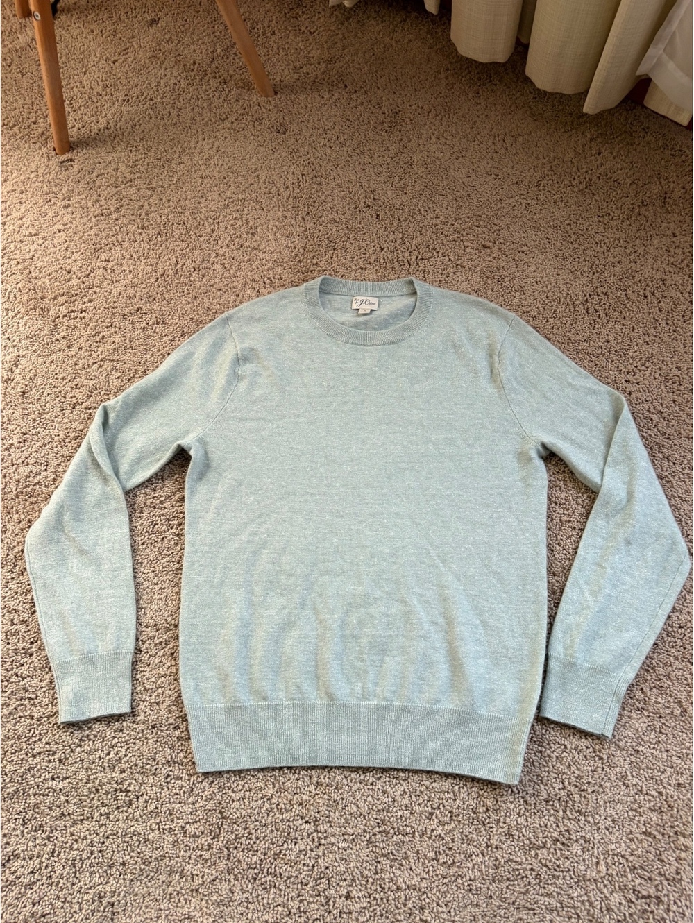 Men's Marled Cashmere-Linen Blend Sweater Light green Knit for J.Crew crewneck M